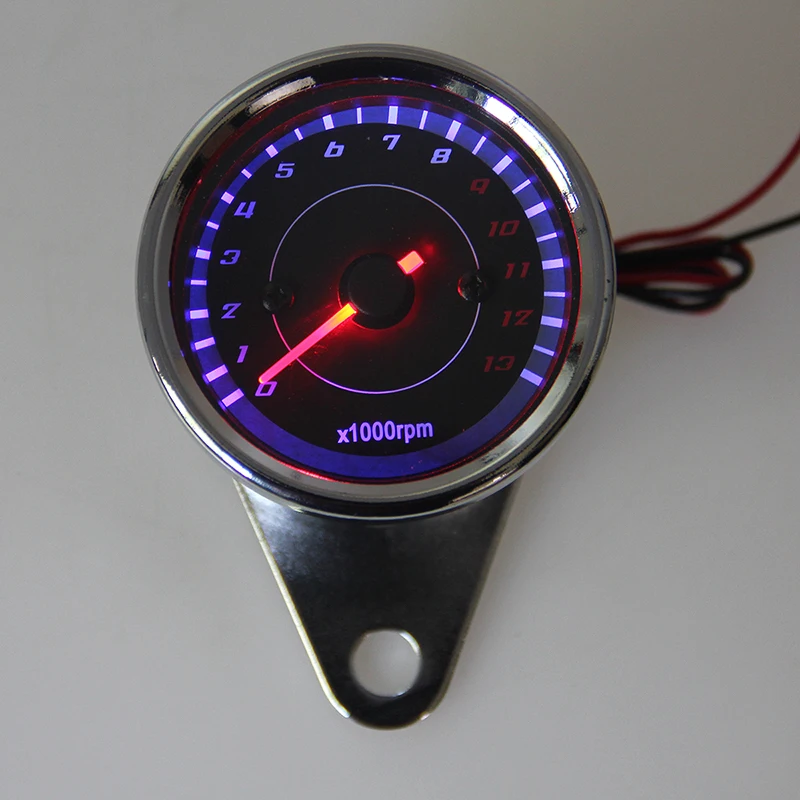 

Motocross Chrome Scooter Motorcycle Analog Tachometer Gauge LED Backlight Motorcycle Instruments Scooter Speed Indicator ATV