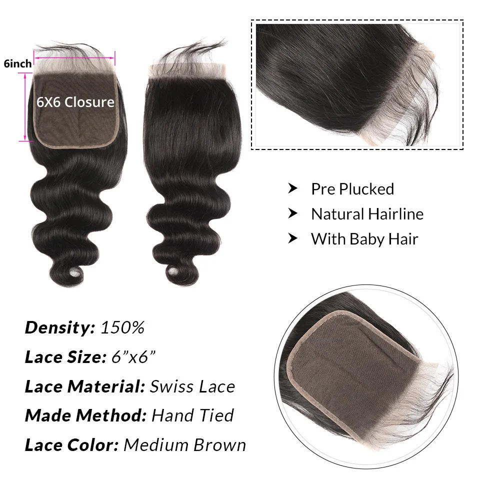 6x6 lace closure