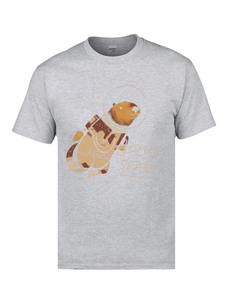 otter space 8992 Company Men T-Shirt O Neck Short Sleeve Cotton Tops Shirt Design Tees Top Quality otter space 8992 grey