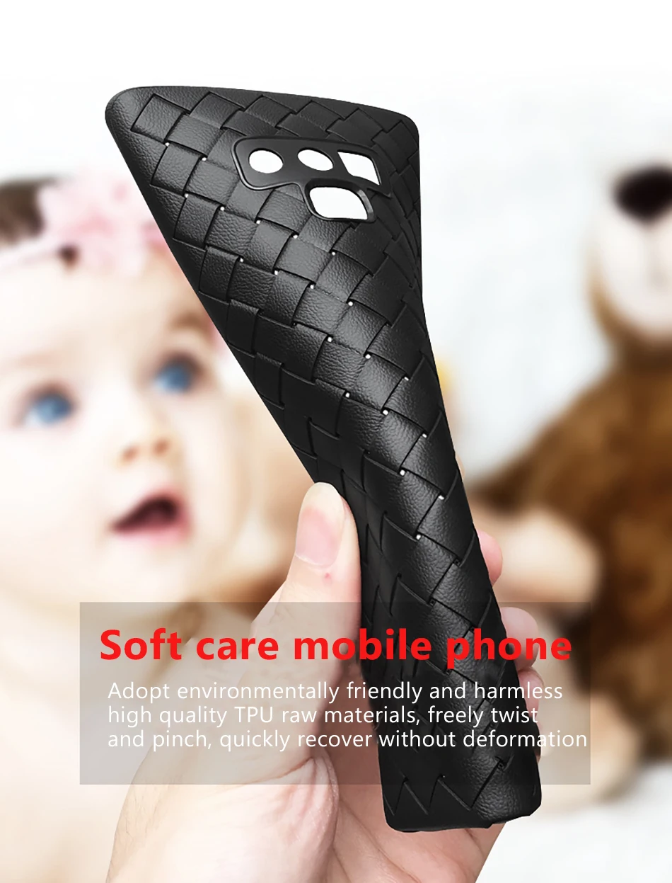 !ACCEZZ Business Luxury Grid Weaving Phone Case 6.4 inch For Samsung Galaxy Note 9 Cases Cover Soft Protective Shell Capa Coque (6)