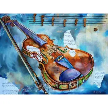 

Color violin picture 5d diy diamond painting full square 100% resin 3D diamond cross stitch sewing handmade art sticker