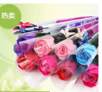 

60pcs/lot free shipping faux rose flower valentine's gift colorful handmake flower party decorative rose flower 5colors