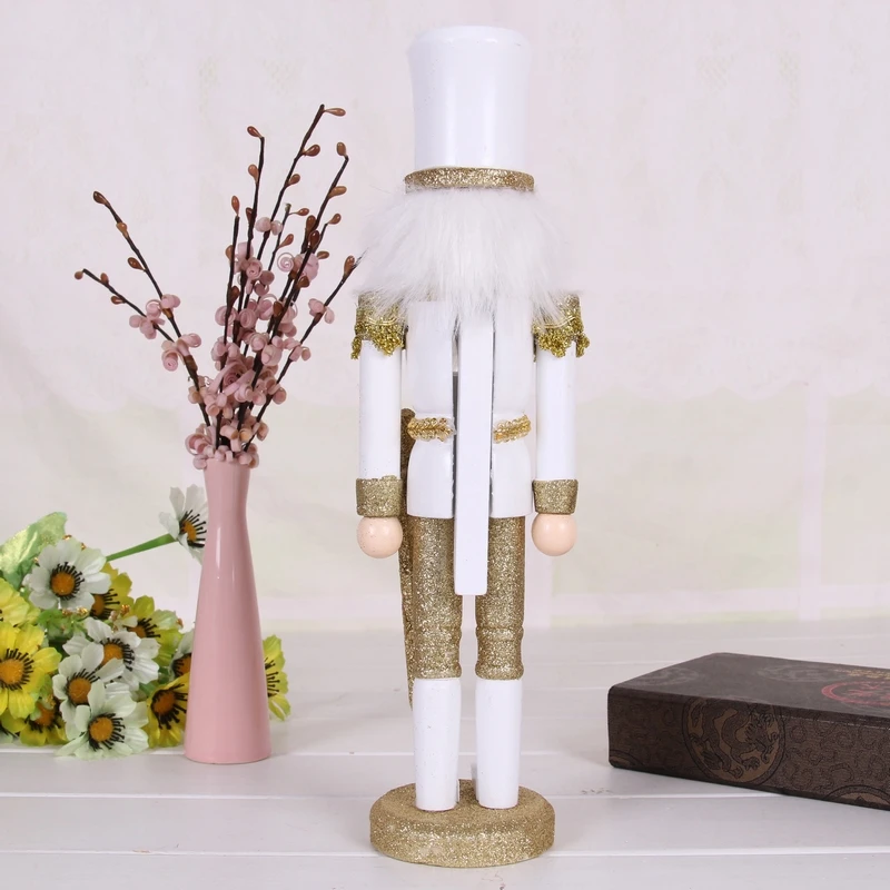 30 см Рождественский Щелкунчик солдат золотой серебряный порошок винтажный немецкий деревянный стол грецкий орех игрушка Zakka куклы