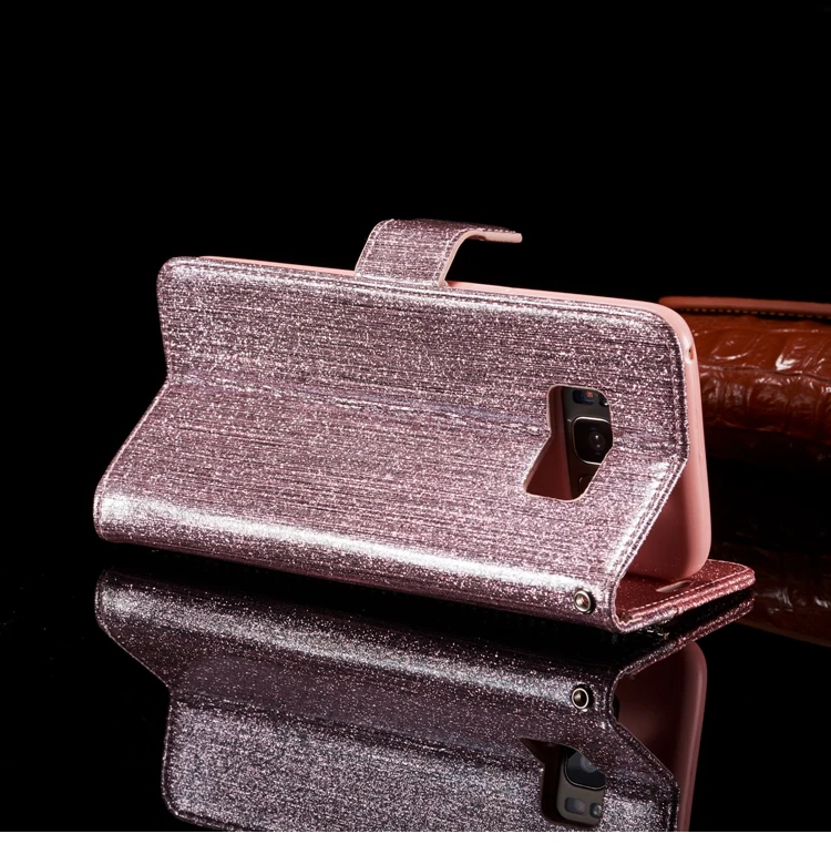 Сверкающий кожаный чехол-книжка бумажник из натуральной кожи для Etui samsung S8 плюс блестящий чехол для телефона чехол для samsung Galaxy S8 Plus Чехол-книжка