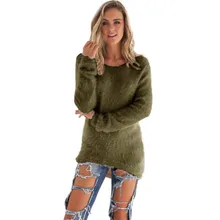 Womens Casual Solid Long Sleeve Jumper Tops Plus Size Female Autumn winter Clothing Loose Soft knitted pullover