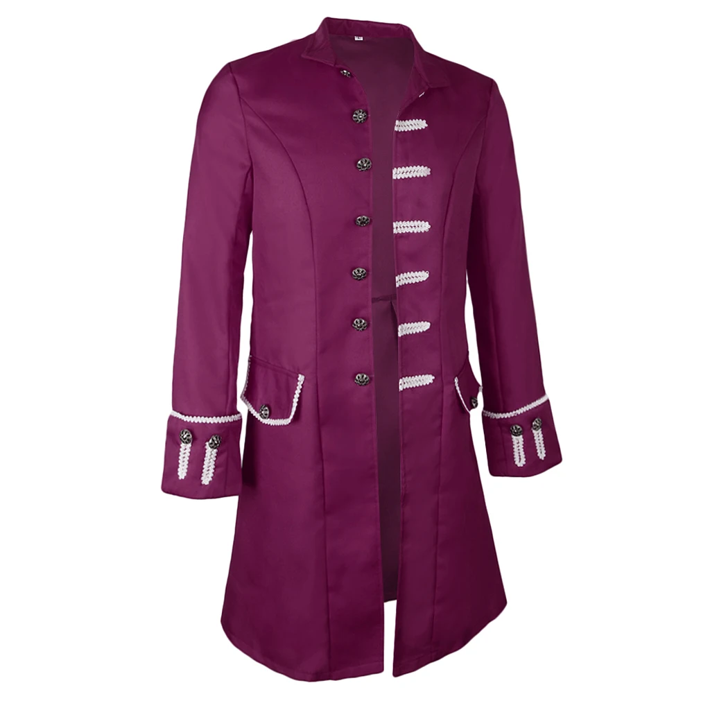 Men's Victorian Frock Coat Gothic Steampunk Jacket Vintage Tailcoat Cosplay Drama Playing Costume Overcoat