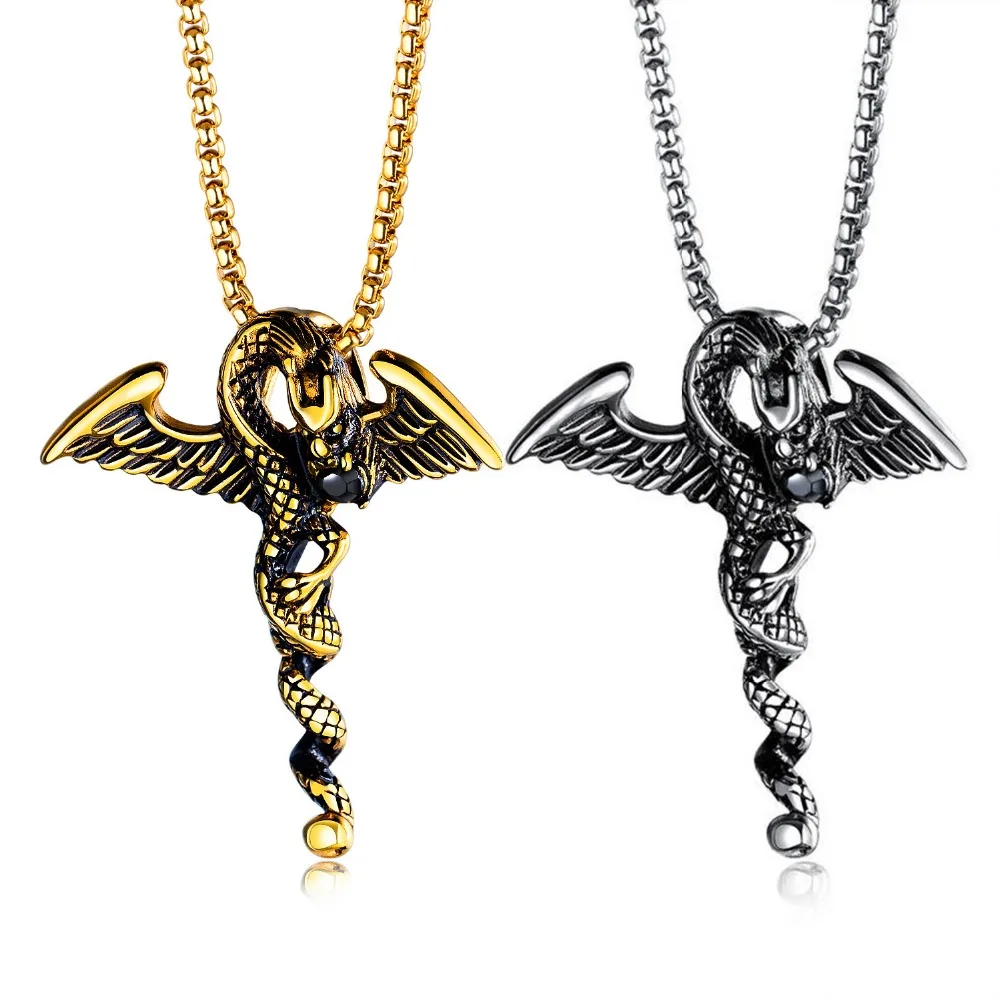 

OLOEY Punk Retro Men Pendant Necklace Fashion Club Party Titanium Steel Pendants Chain Male Jewelry Accessories Boyfriends Gifts