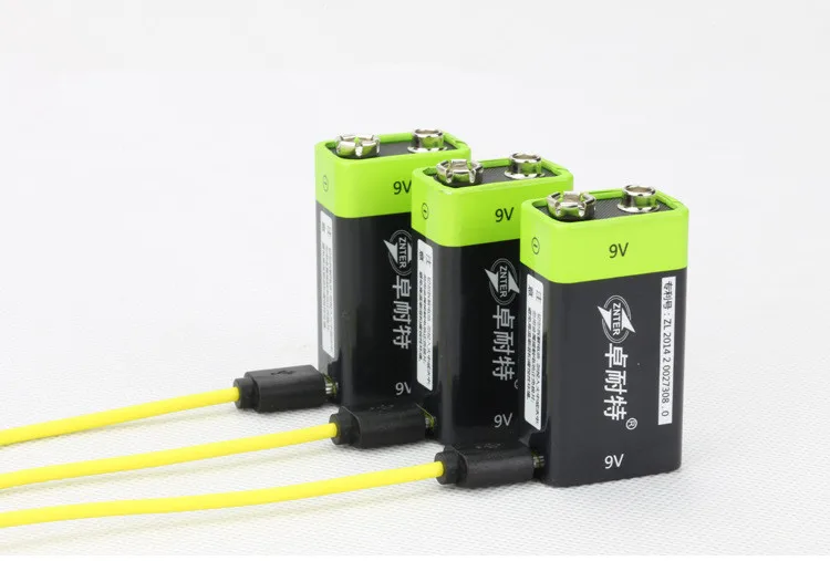 

Cncool 4pcs 9V 400mAh lithium li-po li-ion rechargeable battery + micro usb cable for charging