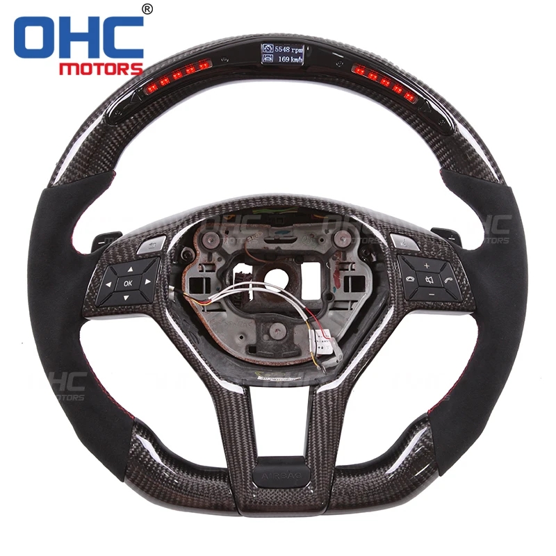 

Real Carbon Fiber LED Steering Wheel compatible for Mercedes Benz X156 X204 C117,X117 W218,X218 R231 GLA GLK CLA CLS SL Class