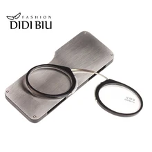 DIDI, титановые мини очки для чтения, круглые оптические очки с зажимом для носа, с коробкой, кошелек, очки по рецепту, градусов 1,0-3,5, U606
