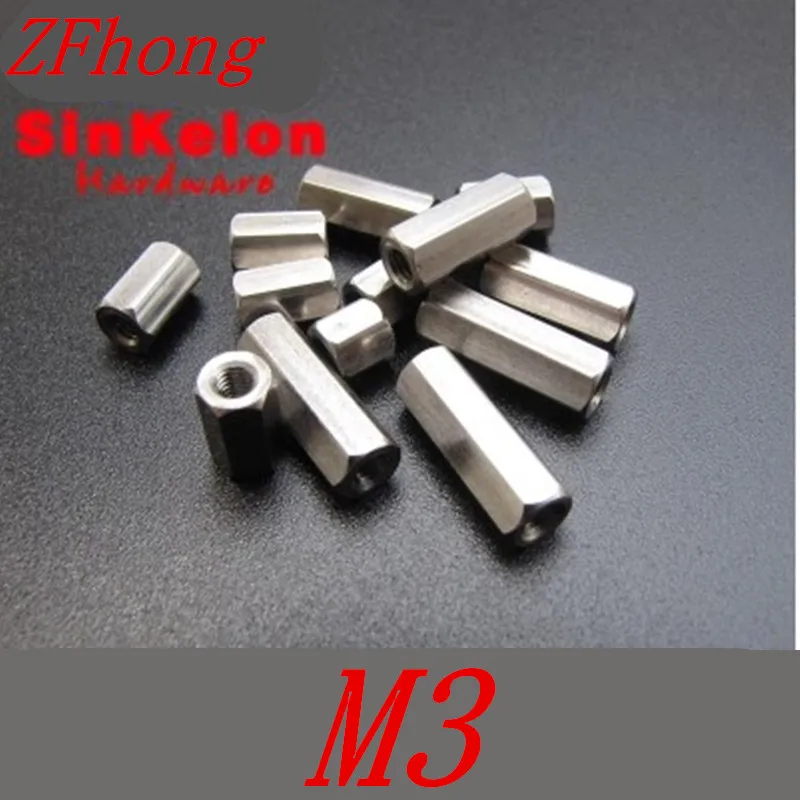 20pcs m3 stainless steel spacer M3*5/6/8/10/12/16/20/25/30 Female To