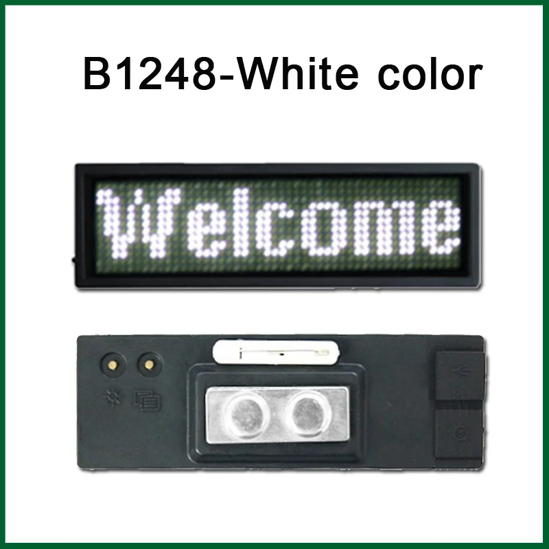 B1248W белый цвет Яркость Прокрутка led Имя тег значок имя карты светодиодный экран