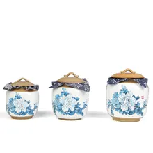 Большие-основные характеристики керамики чай с контейнеры для чая тюльпаны пуэр чай запечатанные банки пробуждения чайные клетки бытовые большие емкости для хранения