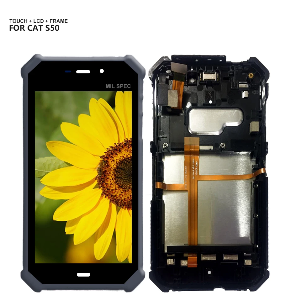 

100% Test For 4.7"Caterpillar CAT S50 LCD Display Touch Screen Digitizer Full Assembly+Frame