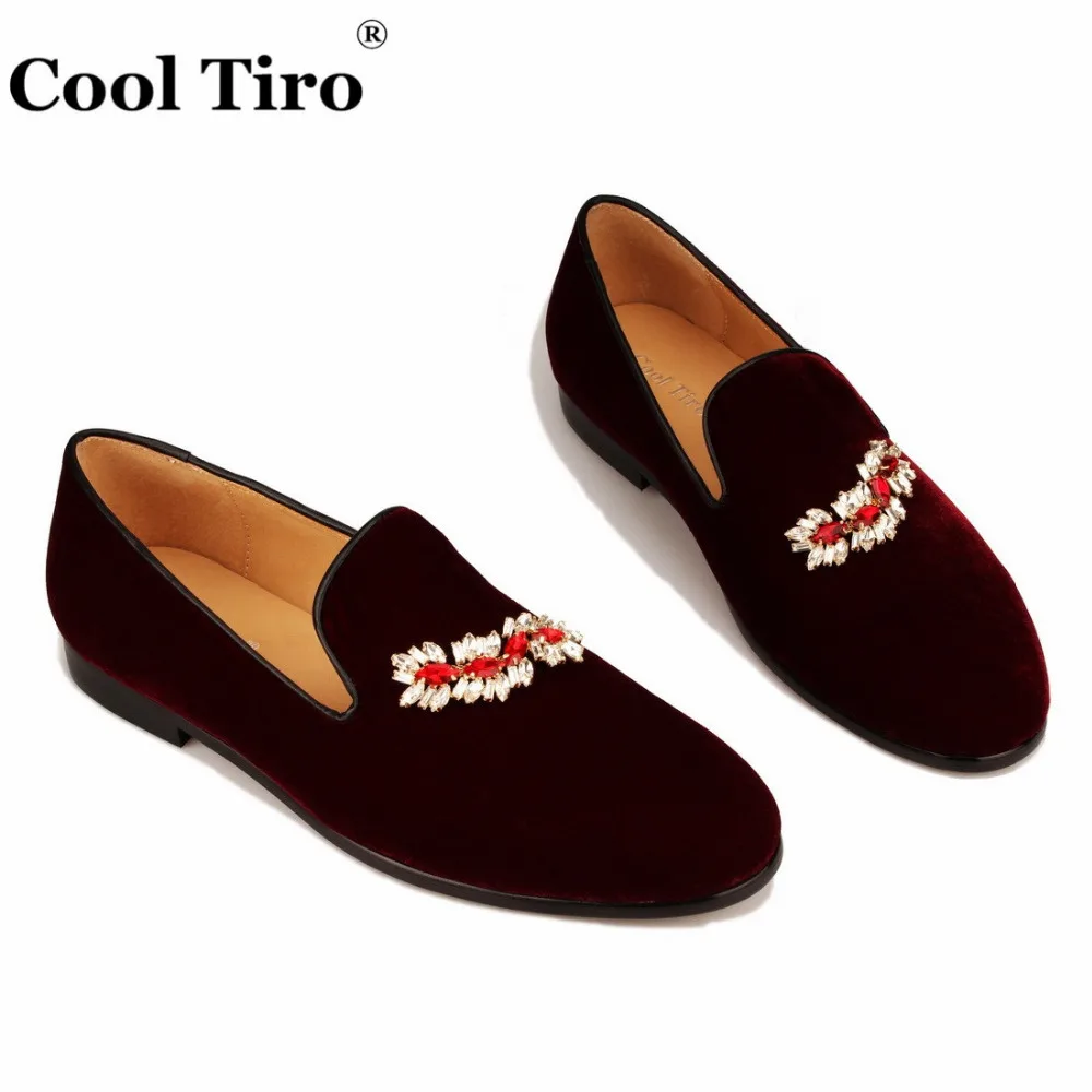 VELOUR BURGUNDY SLIPPERS Loafers (4)