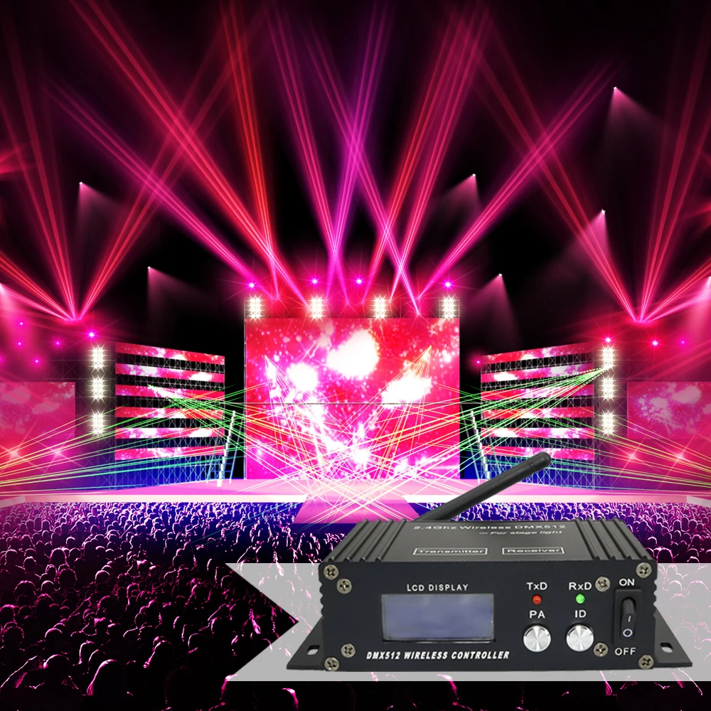 DMX 512 беспроводной 2 4G контроллер передатчика DMX512 подсветка дисплей пульт