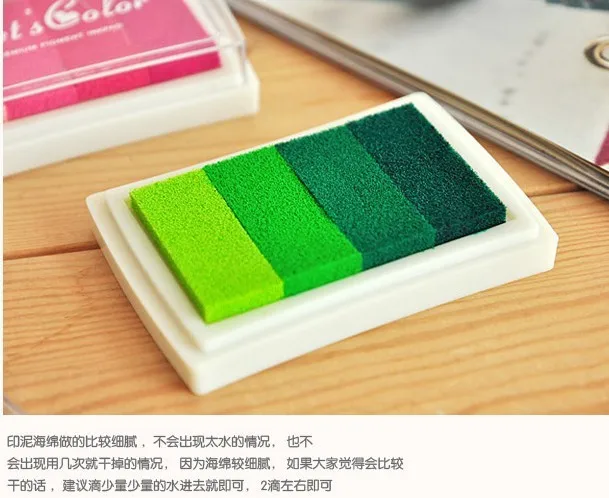 Hot Multicolor Gradient Color Ink Pad Oil For Rubber Stamp Paper Wood Fabric GT 
