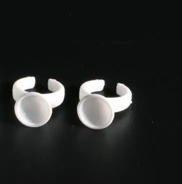 100pcs Disposable Glue Rings False Eyelash Glue Holder White Plastic Holders Glue Rings