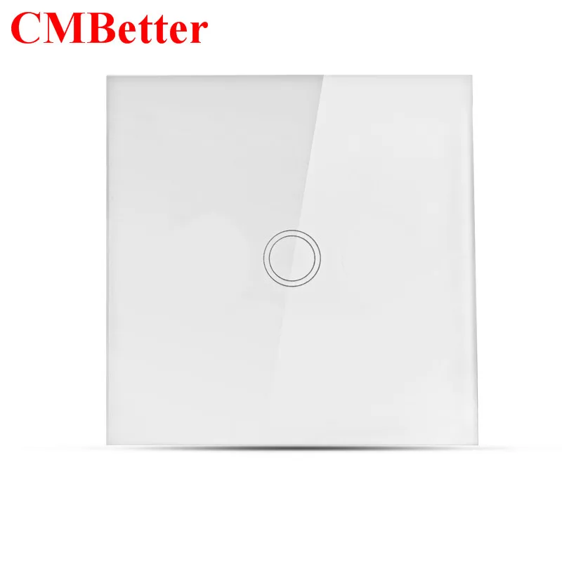 CMBetter Smart Home EU Standard Luxury White Crystal Glass ,Wall Switch, Touch Switch,1 Gang 1 Way Luxury Touch Light Switch (1)