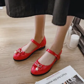 

The new age season 2018 leisure bow low single shoes with party with 30-40 women's shoe size code 1816