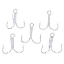 100pcs Fishing Barbed Hook Sharpened Treble Hooks 3/0, 2/0, 1/0,2/4/6/8/10# Silver Excessive Carbon Metal Sea Ice Boat Lake Sort out