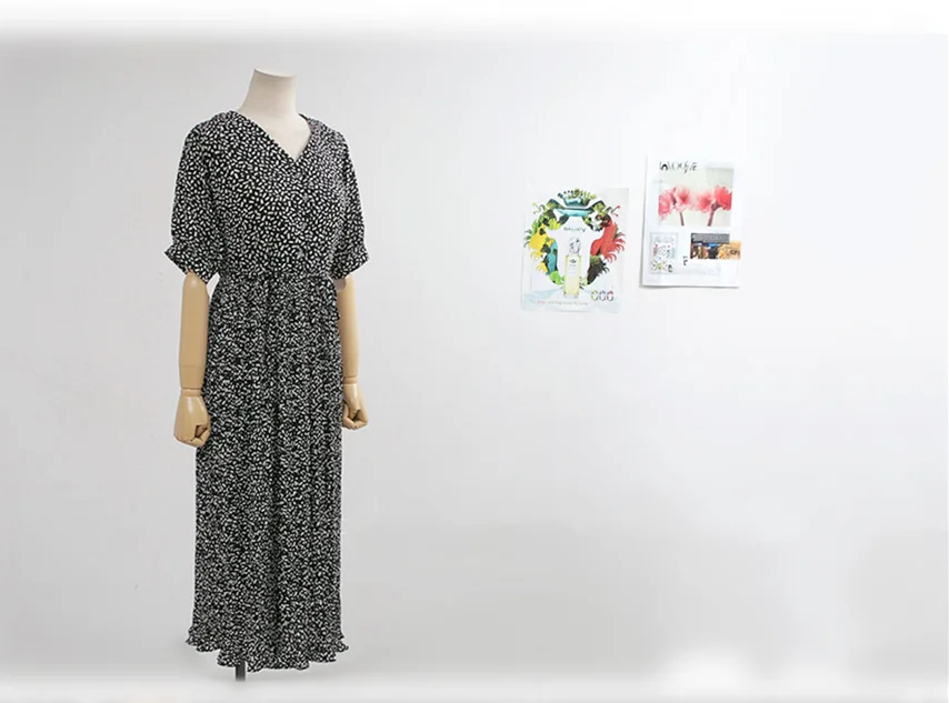 Новинка размера плюс XL-4XL женские платья Летние Плиссированные платья с принтом женское платье с v-образным вырезом Длинные Брендовые платья с коротким рукавом