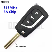 QCONTROL 3BT дистанционный ключ для Toyota Camry Corolla RAV4 рейз автомобильный радиопередатчик 315MHz 12BER-01 12BER-02 TOY40 Blade