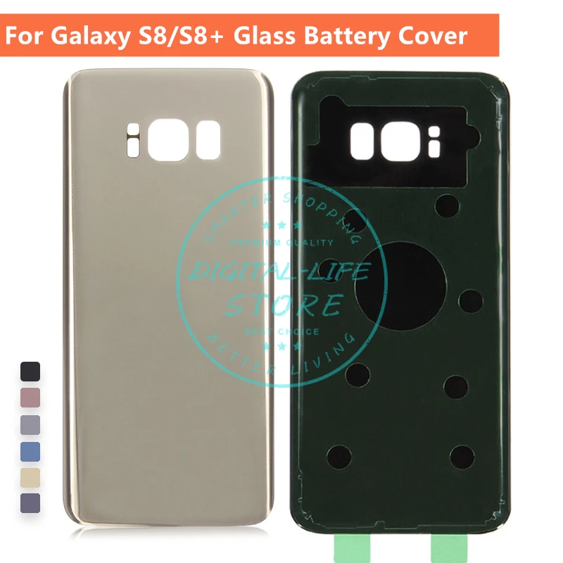 Задняя крышка для Samsung Galaxy S8 G950 задняя Plus G955 стеклянная дверь корпус запасные