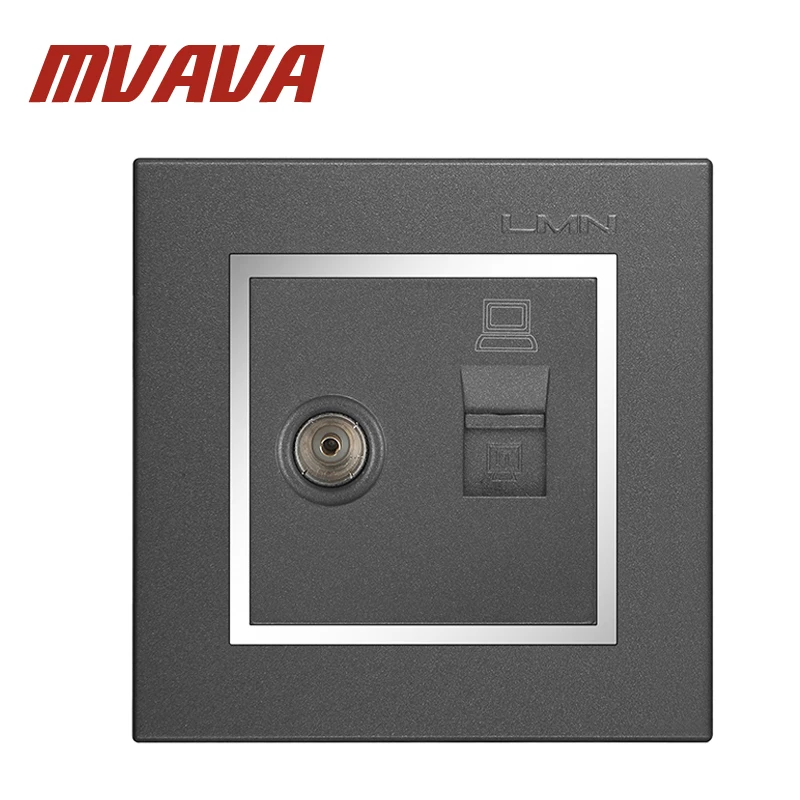 MVAVA Computer + Television Wall Socket Electric RJ45 Network+ TV