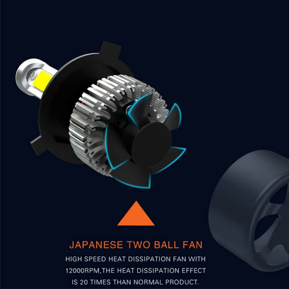 2 шт. H4 LED H7 H13 9007 881 Автомобильные светодиодные фары 72 Вт 8000LM Hi/Lo луч лампы
