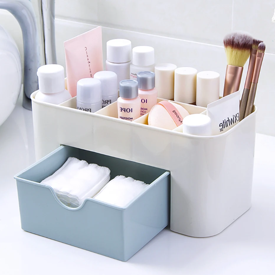 

Nafenai Makeup Organizer Box Jewelry Necklace Nail Polish Earring Plastic Makeup Box Home Desktop Organizer For Cosmetics