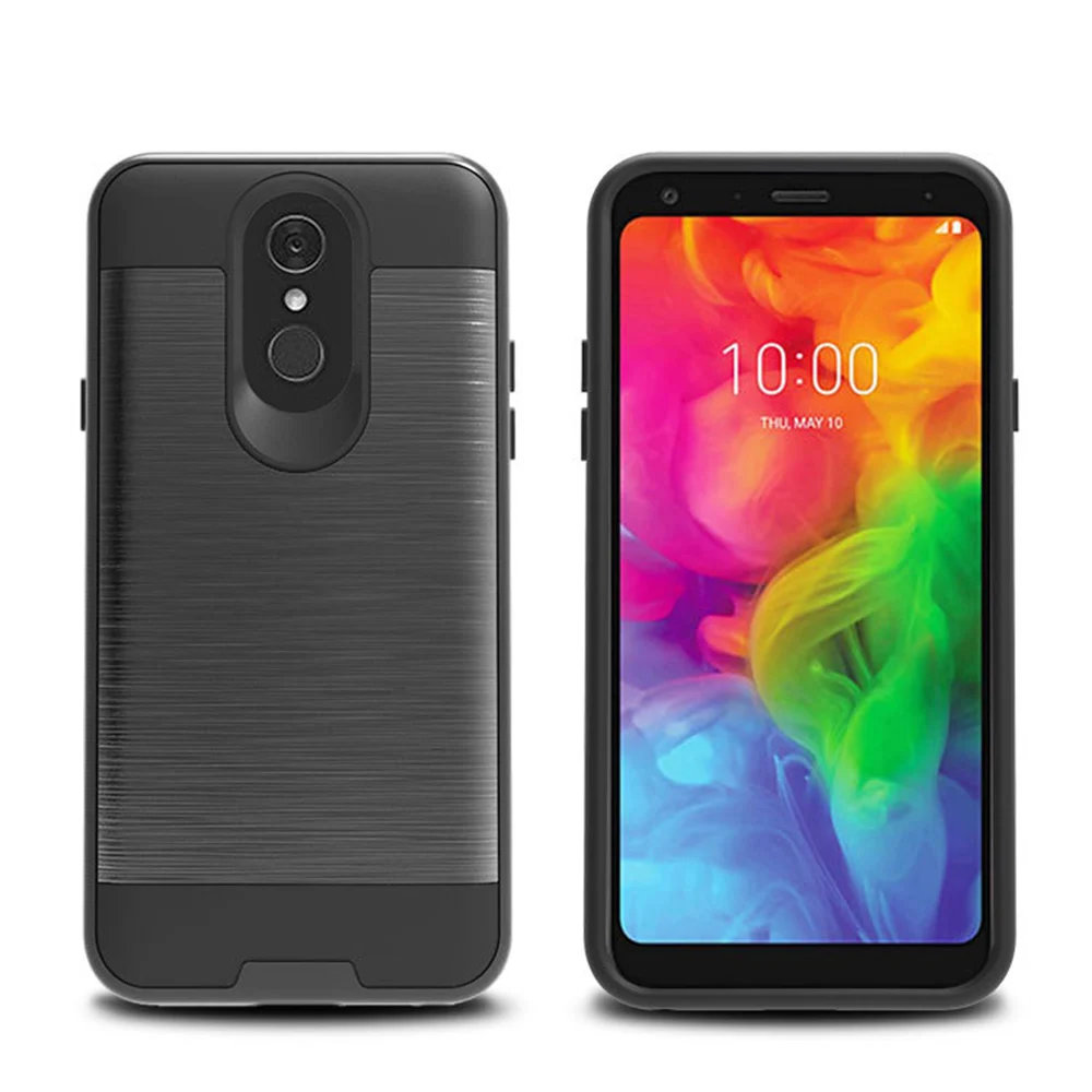 

Dual Layer Hybrid Brushed Armor Case For LG Q7 Shockproof Protective Soft TPU & Hard Back Cover For LG Q7 / Q7+ Plus / Q7 Alpha