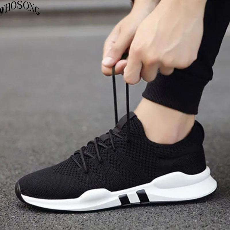 

WHOSONG New Trend Sneakers Men Lace Up Vulcanize Shoes Low Top Flat Shoes Breathable Mesh Flats Canvas Shoes Cheap Footwear M225