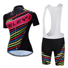 Женская одежда для велоспорта велосипедный комплект с коротким рукавом Джерси нагрудник шорты черный XS-4XL