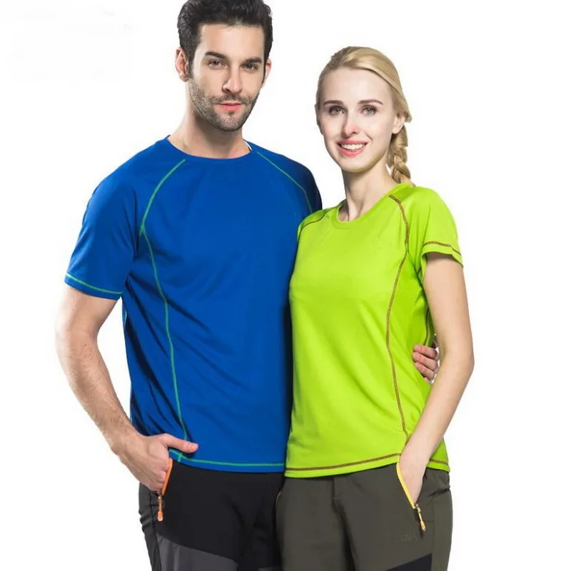 Men and women outdoor climbing quick-drying t-shirt, round neck breathable elastic wicking short-sleeved ultra-light dry clothes