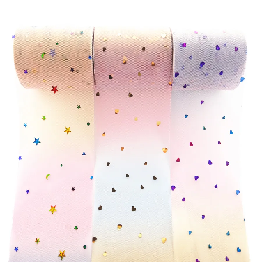 10 ярдов/рулон " 7,5 см Радужный тюль рулон органза пачка Ткань Baby Shower вечерние принадлежности DIY банты для волос материалы ручной работы