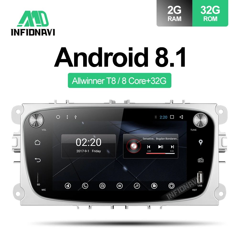 

Octa core android 8.1 car dvd for Ford focus Mondeo S-max smax Kuga c-max gps intelligent radio video wifi multimedia player