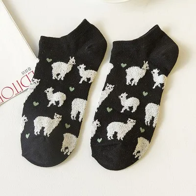 Носки Alpaca Sox кофейного, коричневого, серого цвета, теплые, удобные, милые, каваи ламы, винтажные, Ретро стиль, шерсть, Mori Girl, дропшиппинг