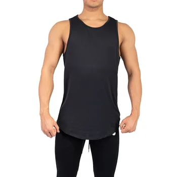 

2019 muscle fitness summer new cotton stretch sleeveless vest running exercise equipment training gym jogging tops men