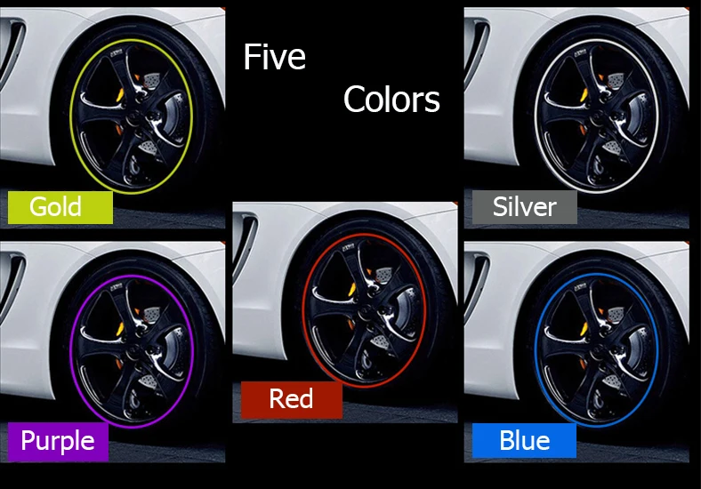 8 м/рулон Rimblades автомобильные цветные колеса обода протекторы Декор полосы шин защитная линия резиновая Литье отделка