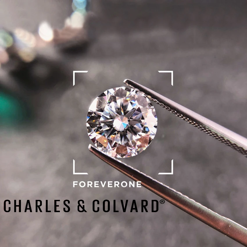 Бесцветный 6 мм 0.68CT VVS DEF Сертифицированный Charles Colvard Forever One Round Brilliant Cut Loose Moissanite Gem