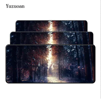 

Yuzuoan Large Lock Edge Red Leaves Mousepad Comfort Soft Rubber Mice Play Mat Computer Desk Mouse pad for Optical Laster Pad