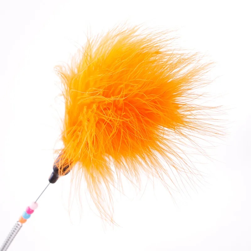 Pet Cat Bird Feather Teaser Wand Plastic Toys Cat Stick Colorful Feathers Funny Cat Rods Pet Interactive Toys Flying Training