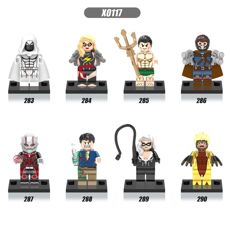 

Single Sale Super Heroes Captain America Moon Knight Sabretooth Bruce Banner Antman Building Blocks Children Gift Toys X0117