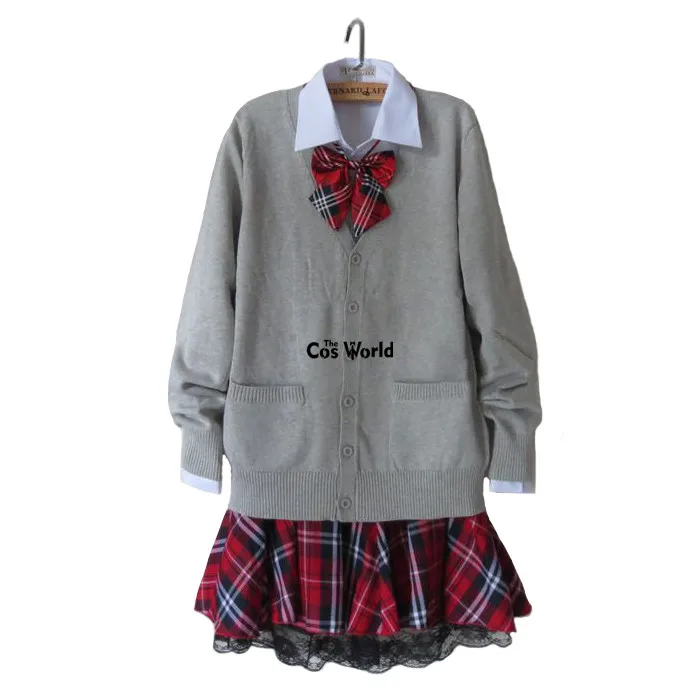 Осень Зима Janpan студент JK школы командная форма кардиган свитер футболка юбка/брюки для девочек пара комплект любителей костюмы
