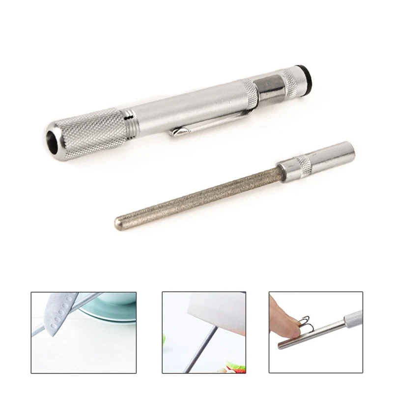 

3 In1 Fishing Outdoor Hunting Pocket Sharpener Diamond Knife Saw Hook Flat Edges Outdoor Tools