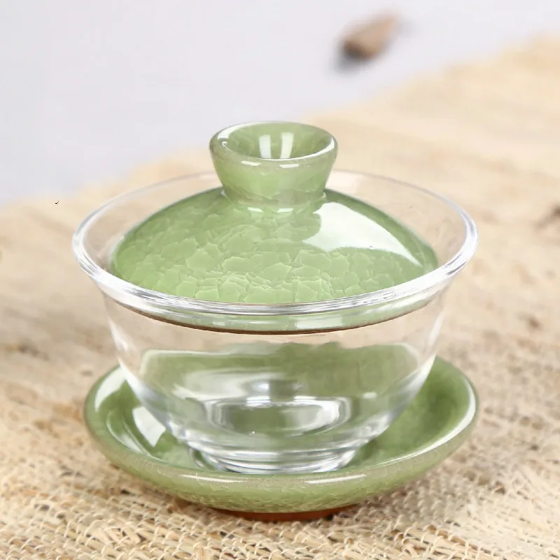 Прозрачная стеклянная чашка Moylor керамическая чаша Gaiwan Celadon стандартная чайная
