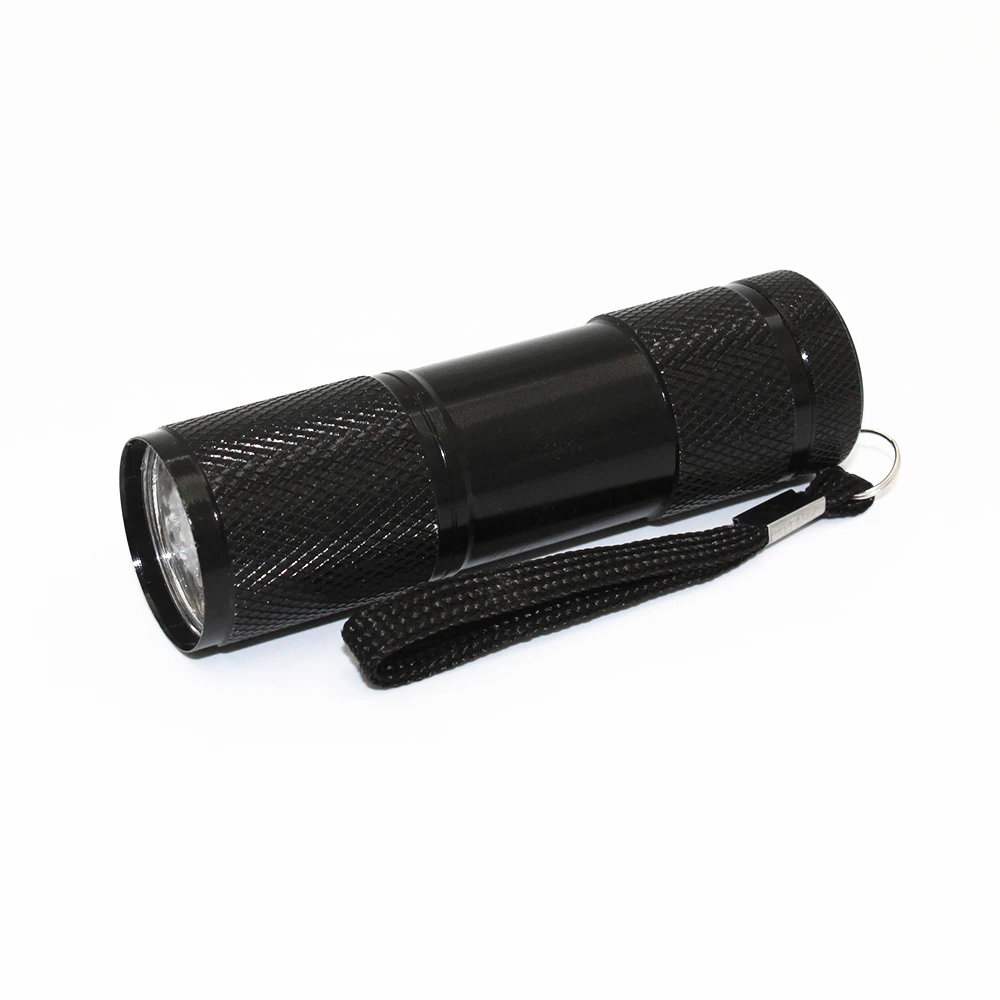 

UV flashlight for scorpion amber 9 UV LED 395nm Ultraviolet light Mini Aluminum UV lamp Use 3x AAA battery