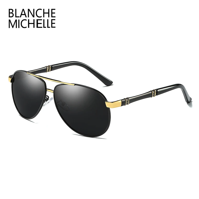Blanche Michelle 2019 Pilot Sunglasses Men polarized UV400 Sun Glasses Men's Driving oculos Alloy Male gafas de sol With Box