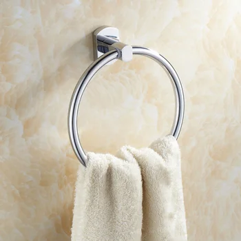 

Free Shipping All Copper Chrome Finished Square Towel Ring,Towel Holder,Towel Bar Bathroom Accessories